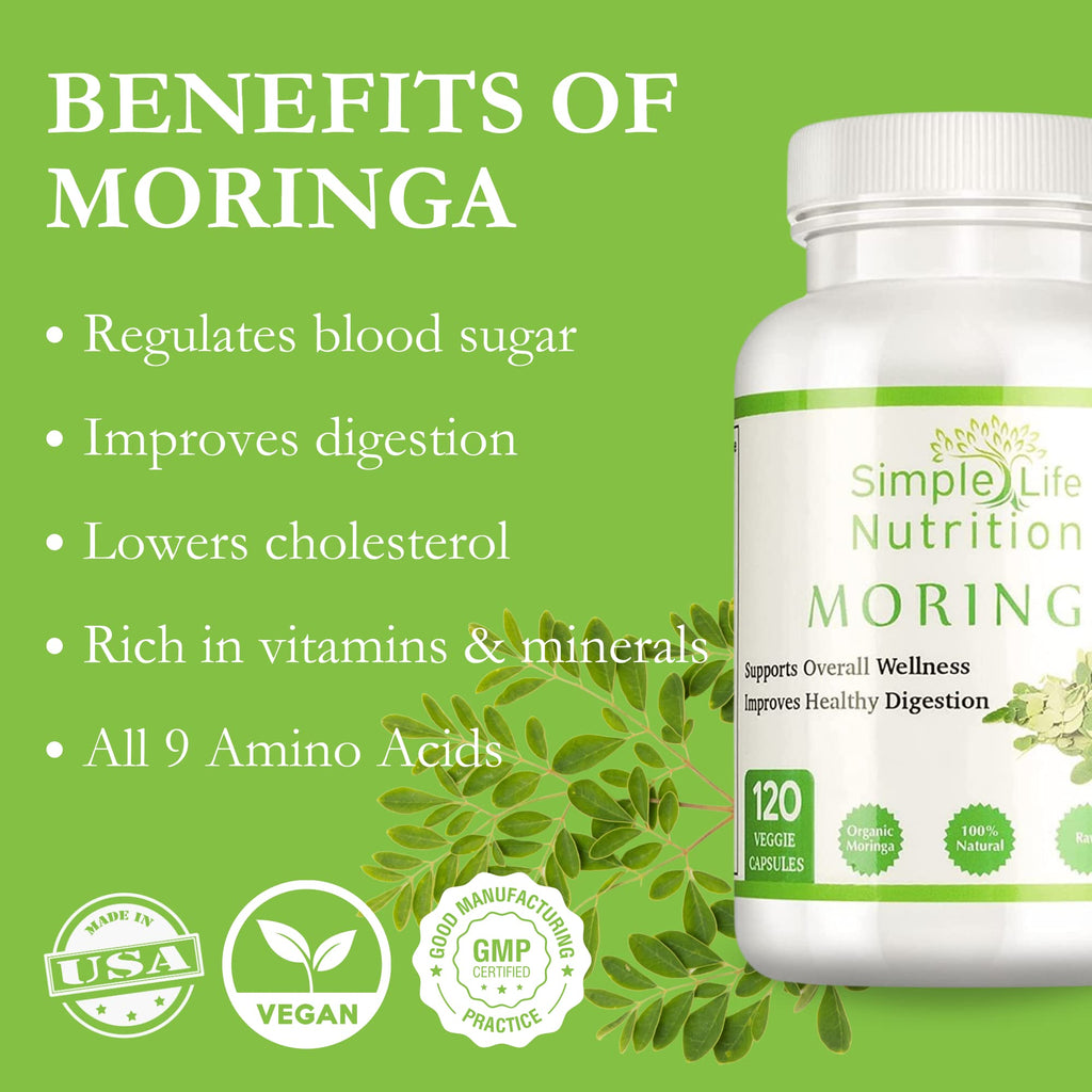 Organic Moringa Powder Capsules X70336