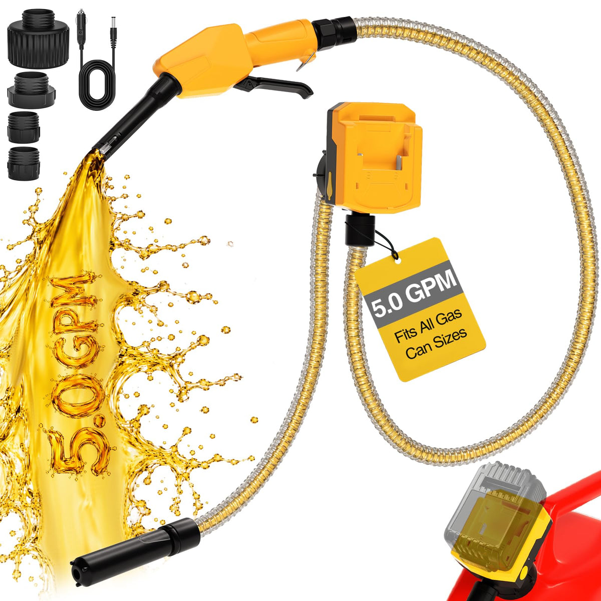 Cordless Fuel Transfer Pump with Auto-Stop Nozzle E372084