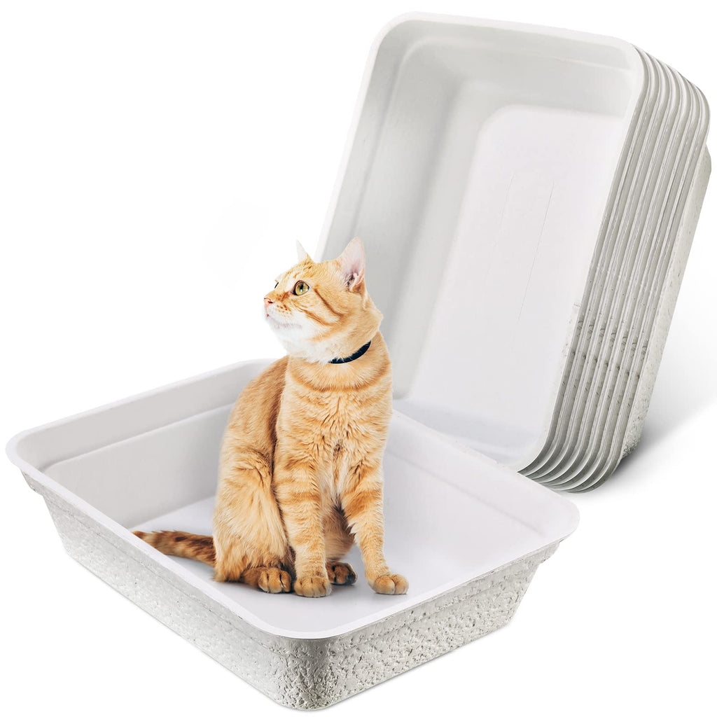 8 Pack Disposable Paper Cat Litter Boxes V893453