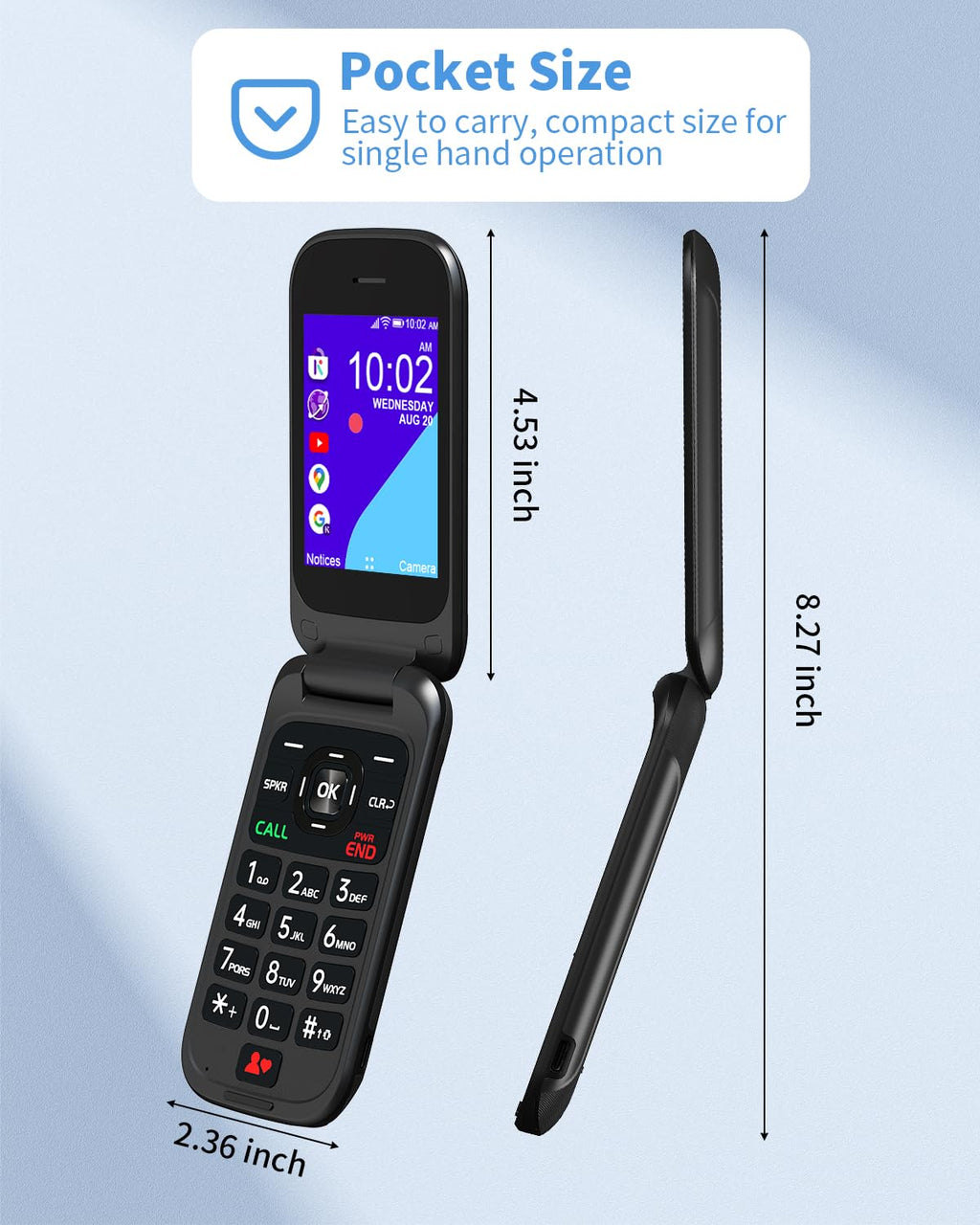 Unlocked 4G Flip Phone with Dual Screen J4264