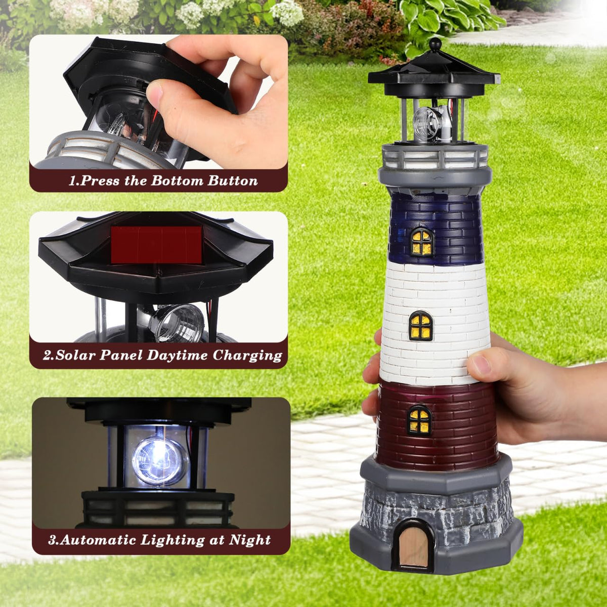 Solar Lighthouse Statue Y78618