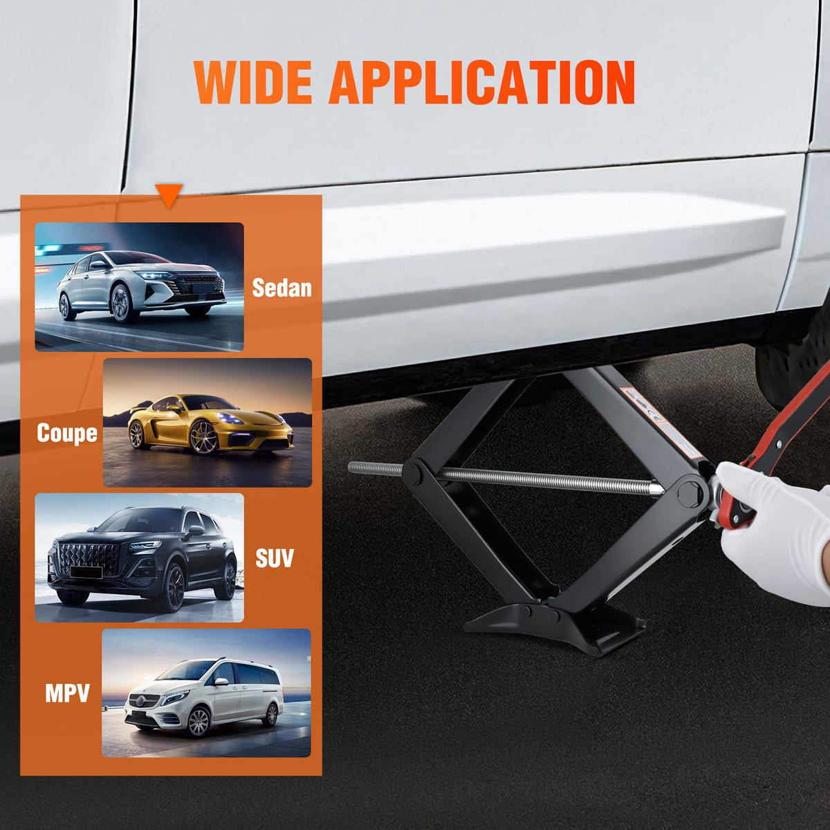1.5 Ton Scissor Jack with Ratchet Lug Wrench S980