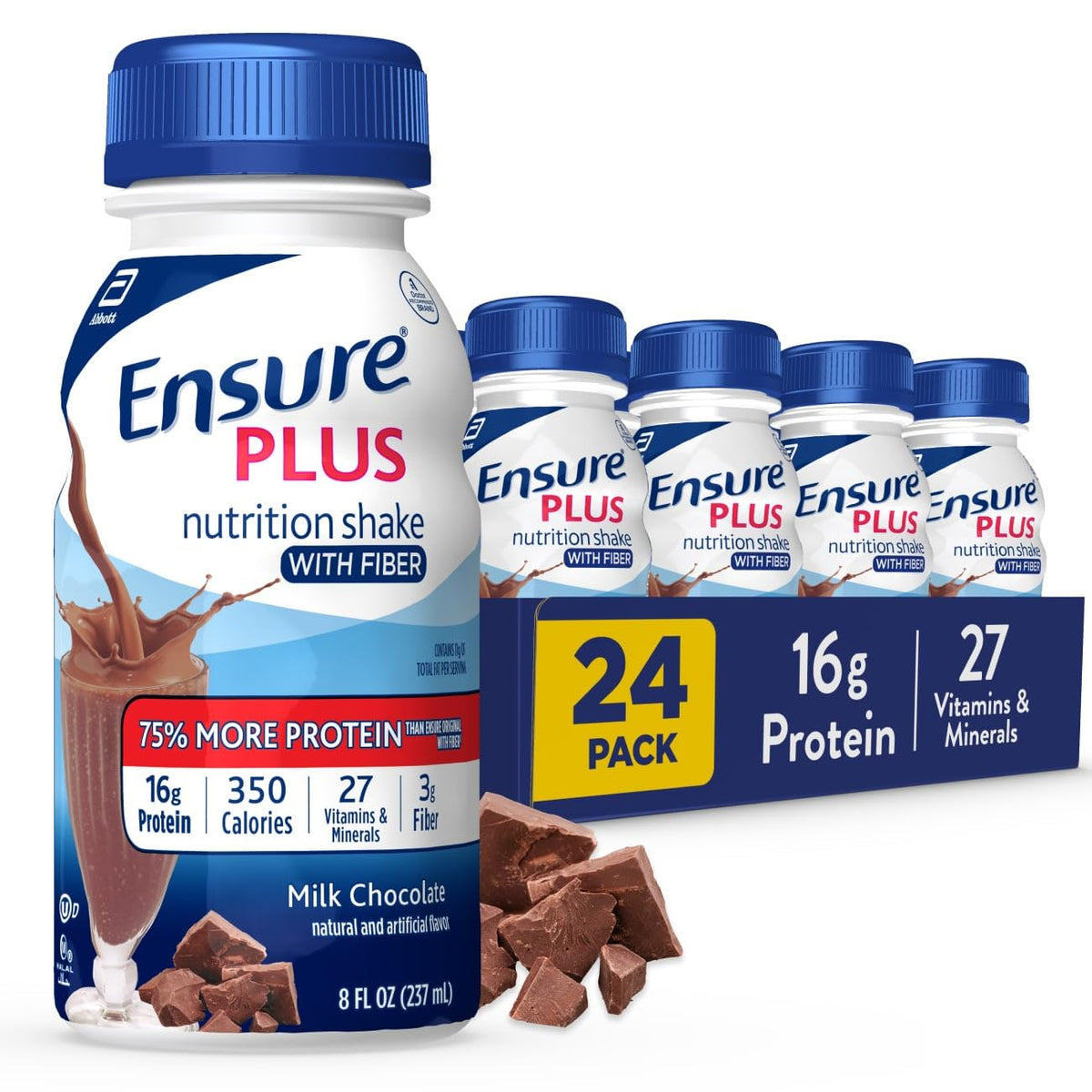 Milk Chocolate Nutrition Shake With Fiber, 24 Pack Q56640