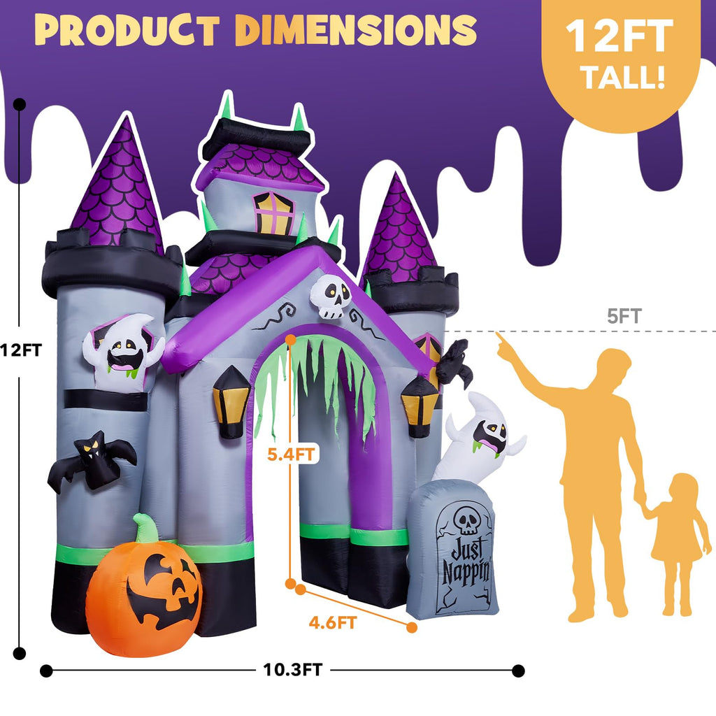 12 FT Halloween Inflatable Archway Outdoor Decoration D8442
