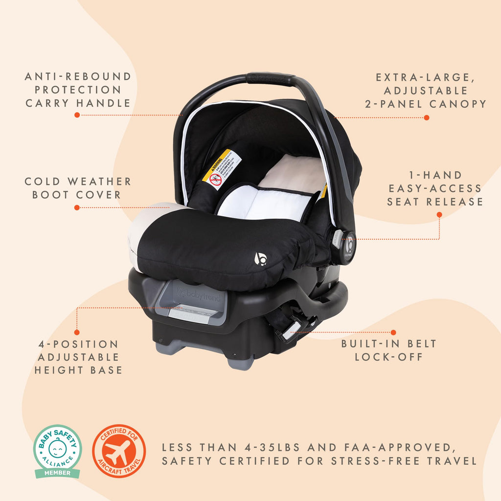 Khaki Infant Car Seat with Cover and Harness H1226
