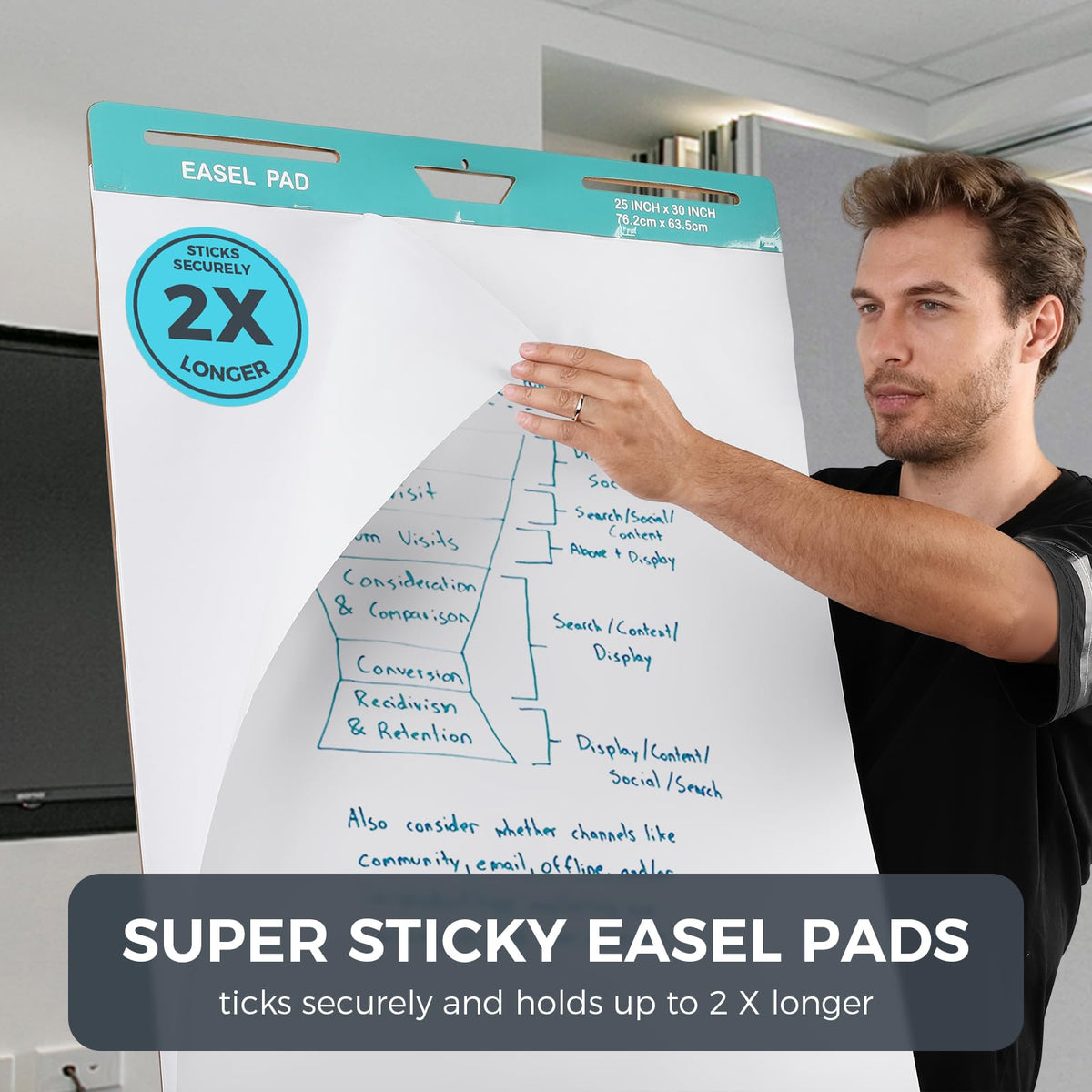 25x30 Inch Sticky Easel Pad, 300 Sheets I41607