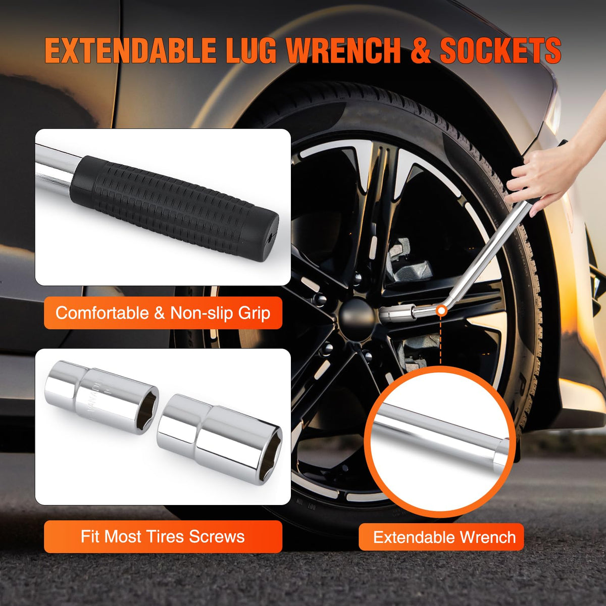 1.5 Ton Scissor Jack with Ratchet Lug Wrench S980