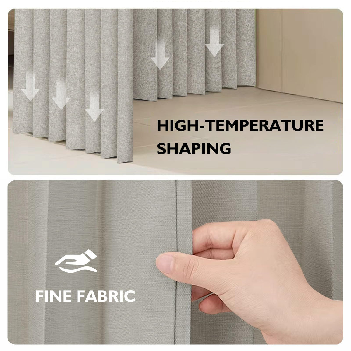 100% Blackout Fabric Folding Door Curtain with Magnetic Closure N555