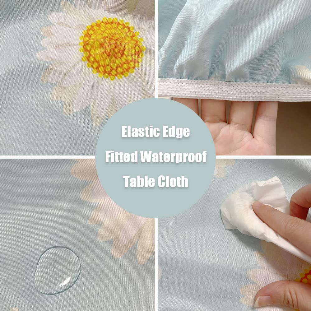 Fitted Square Oval Tablecloth with Elastic Edges 30"x30" Z37356