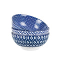 Ceramic 53 OZ Salad Bowls Set, Set of 3, Vintage Blue F1452