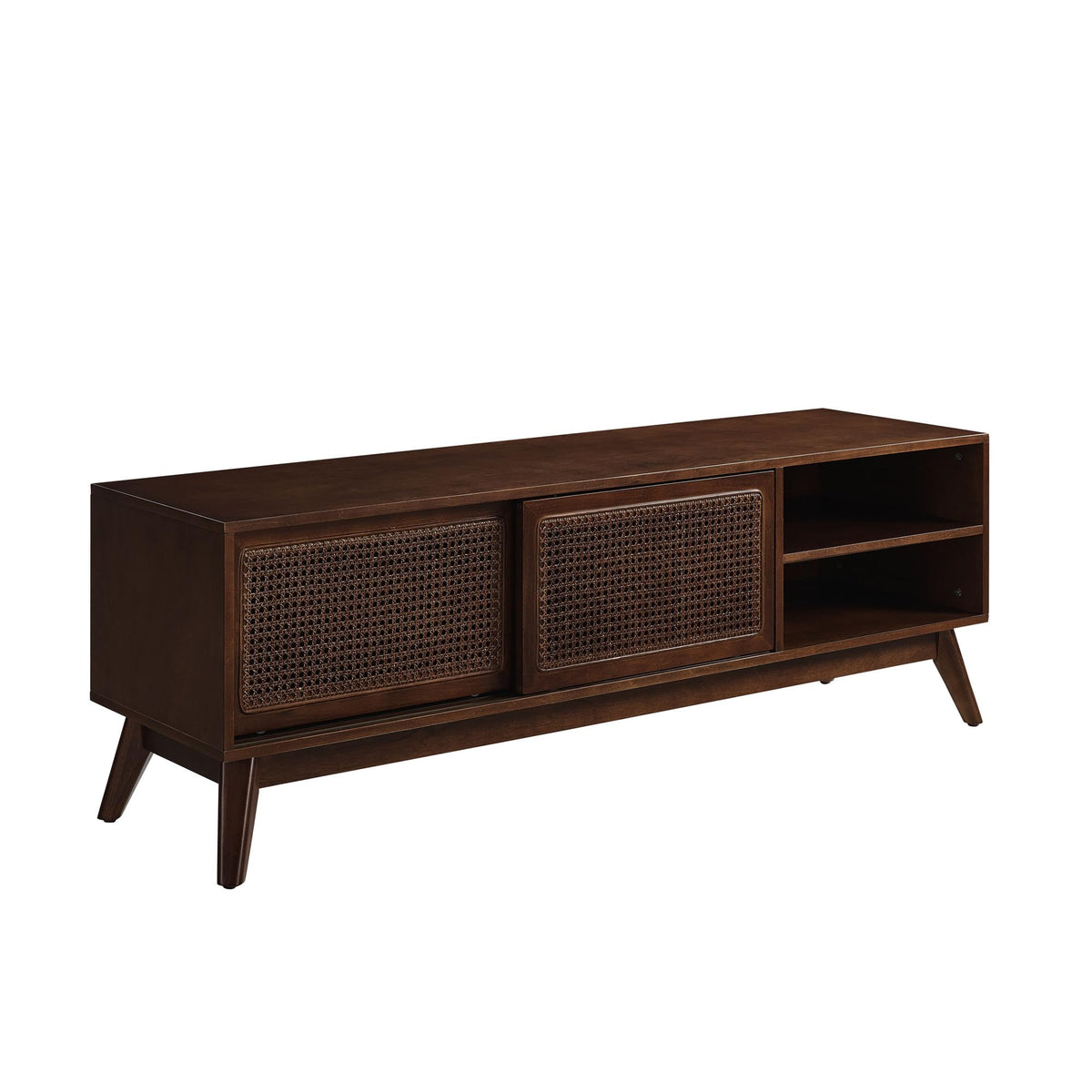 Rattan TV Stand for 65 Inch TV with Sliding Barn Door C22826