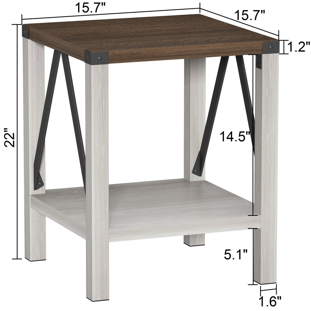 End Table Set of 2 with Storage Shelf V204090