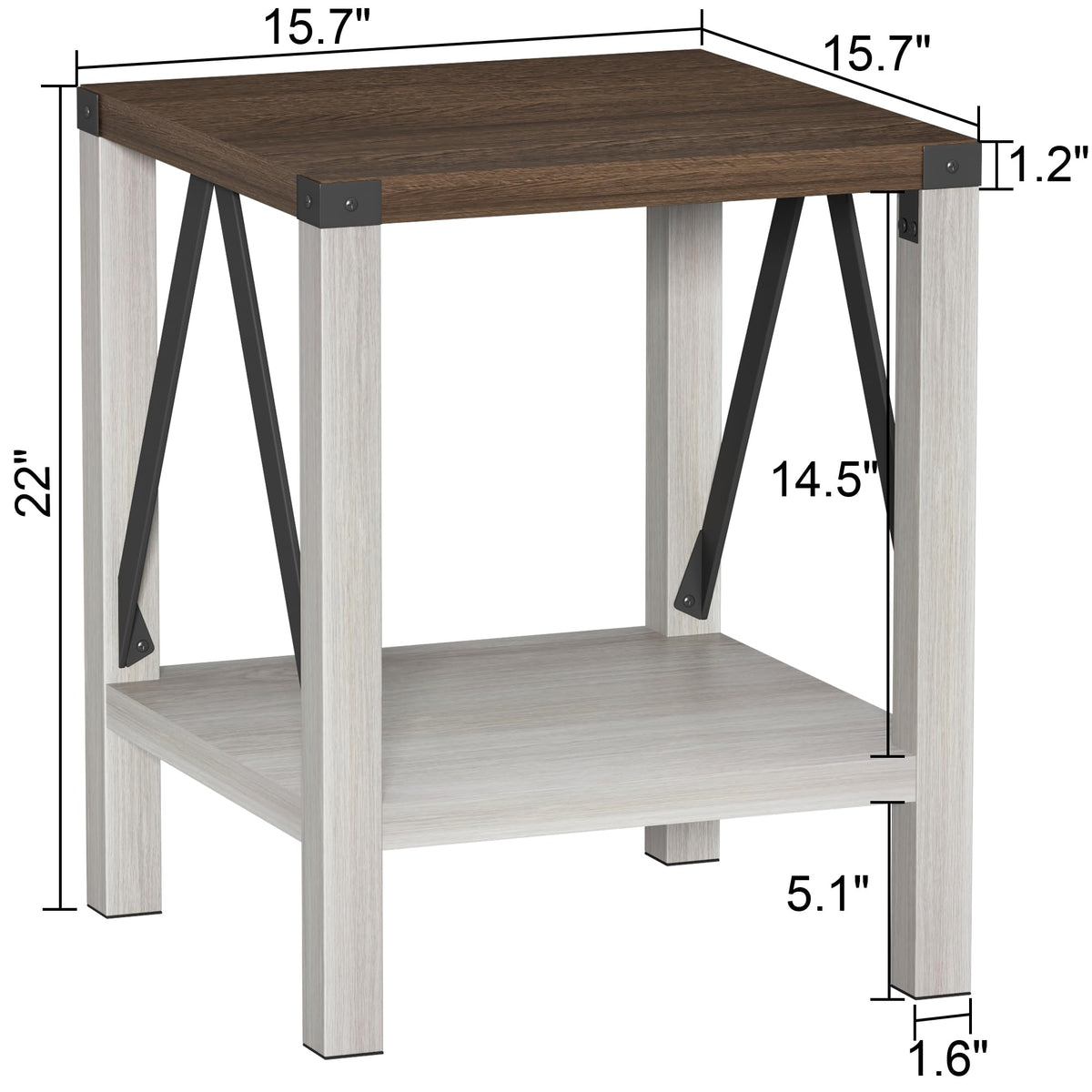 End Table Set of 2 with Storage Shelf V204090
