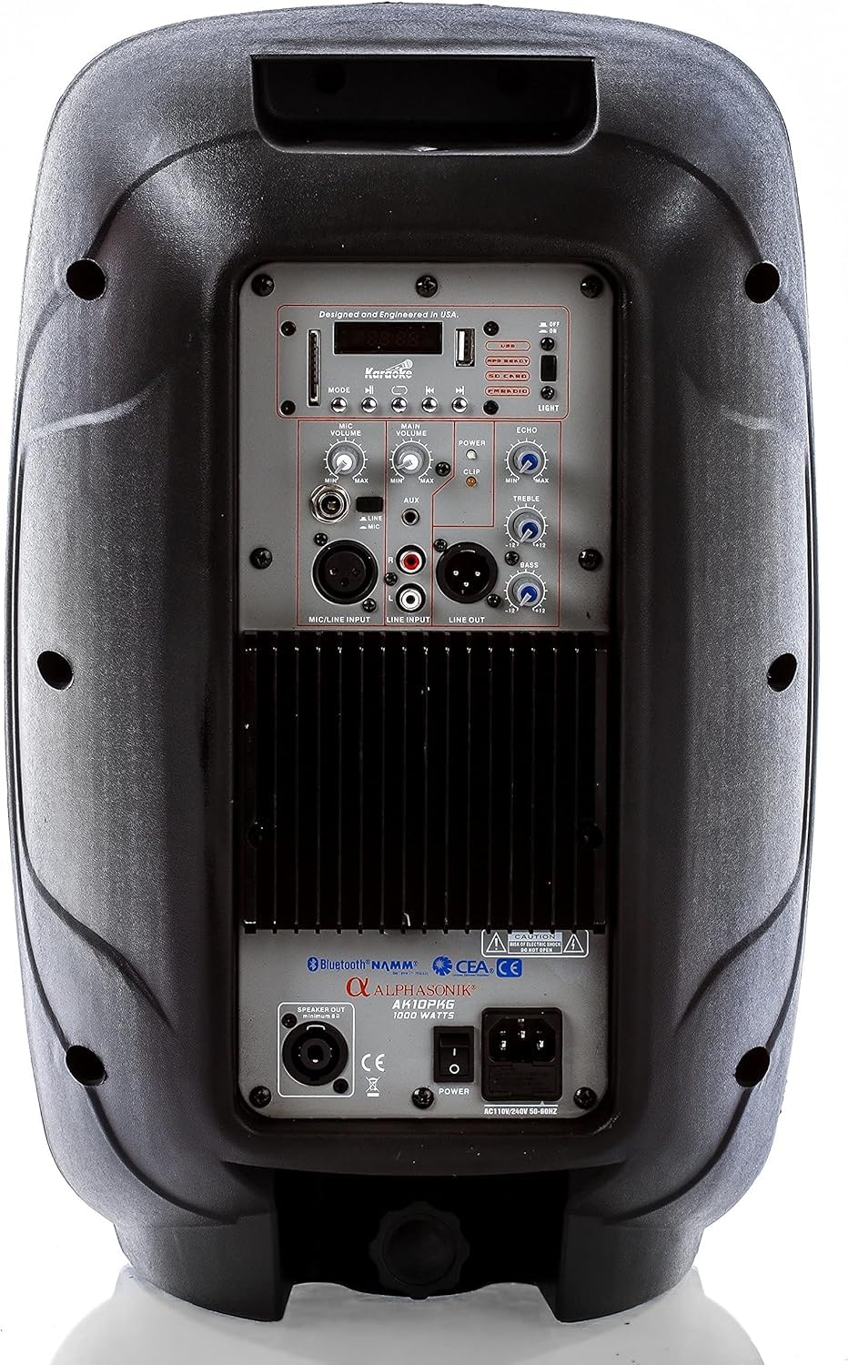 10" Powered 1000W DJ Speakers with Bluetooth USB SD Card AUX MP3 FM Radio PA System LED Lights Karaoke Mic V75148