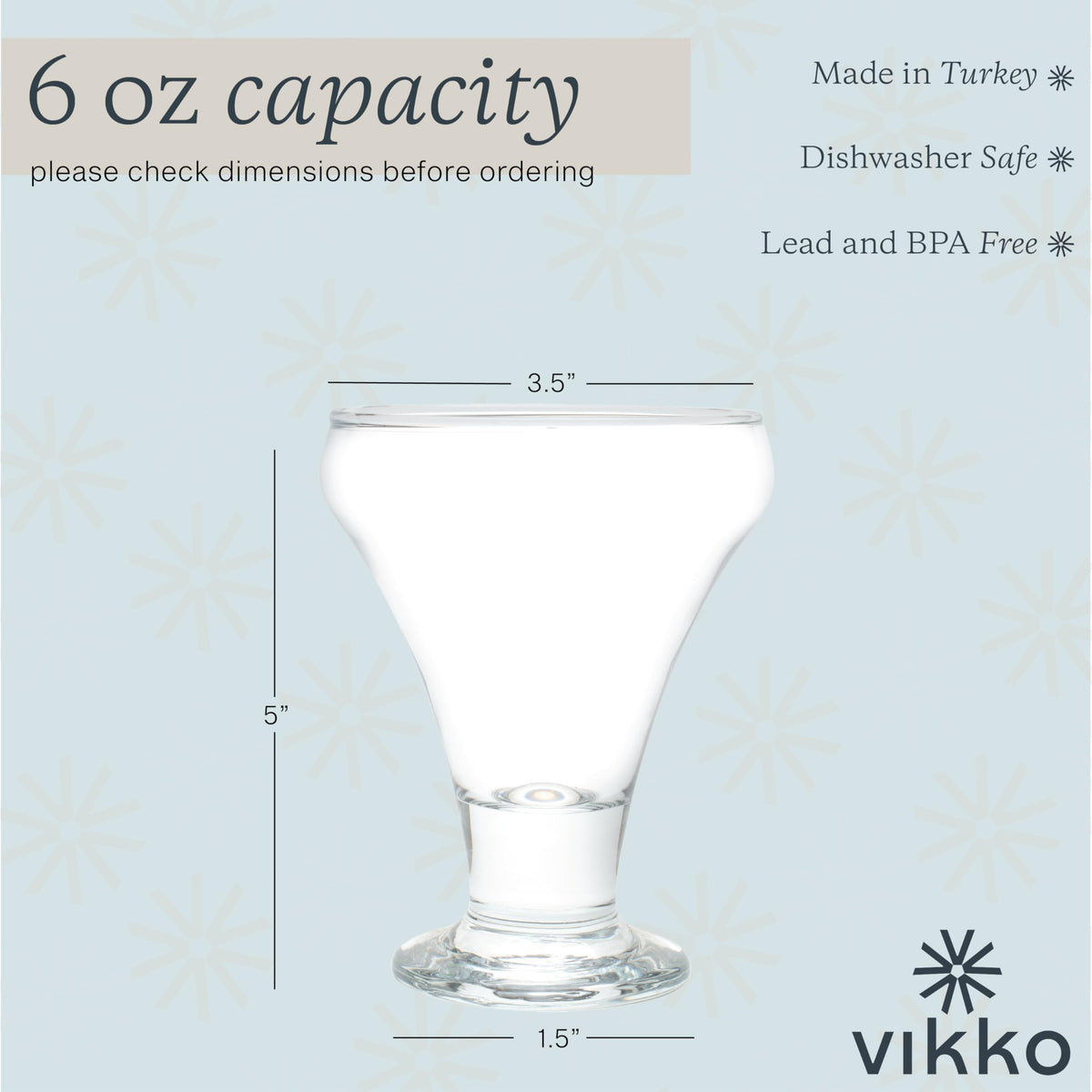 Crystal Clear 6 Ounce Stemless Martini Glasses Set of 12 B399100