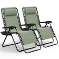 Zero Gravity Chairs Set of 2 with Pillows & Cup Holder Trays G509669