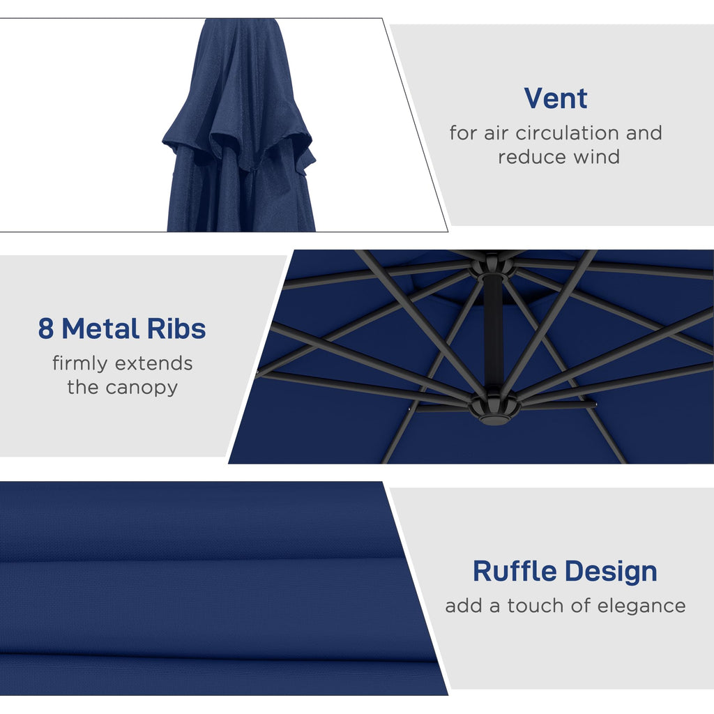 10' Cantilever Tilt Offset Patio Umbrella Z663