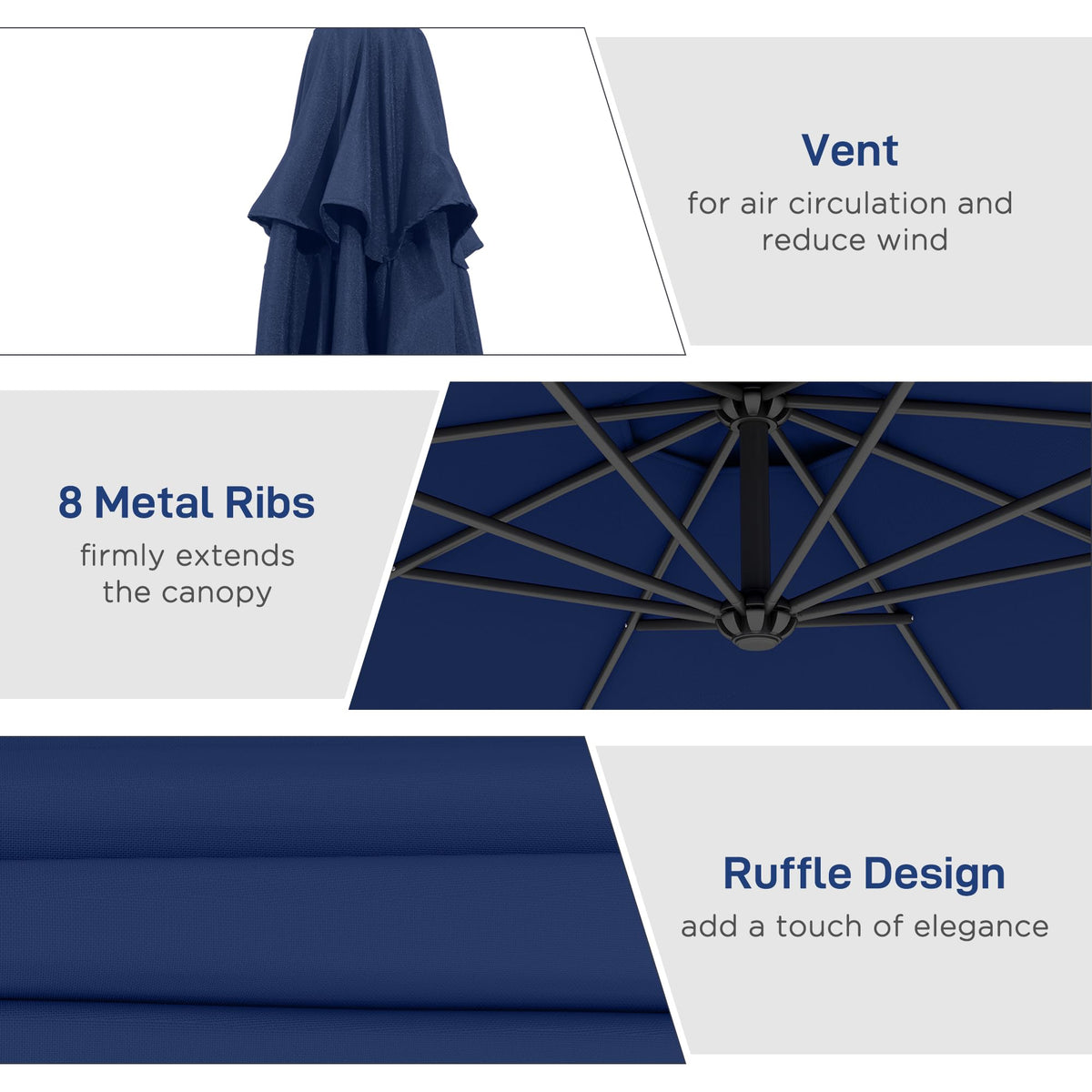 10' Cantilever Tilt Offset Patio Umbrella Z663