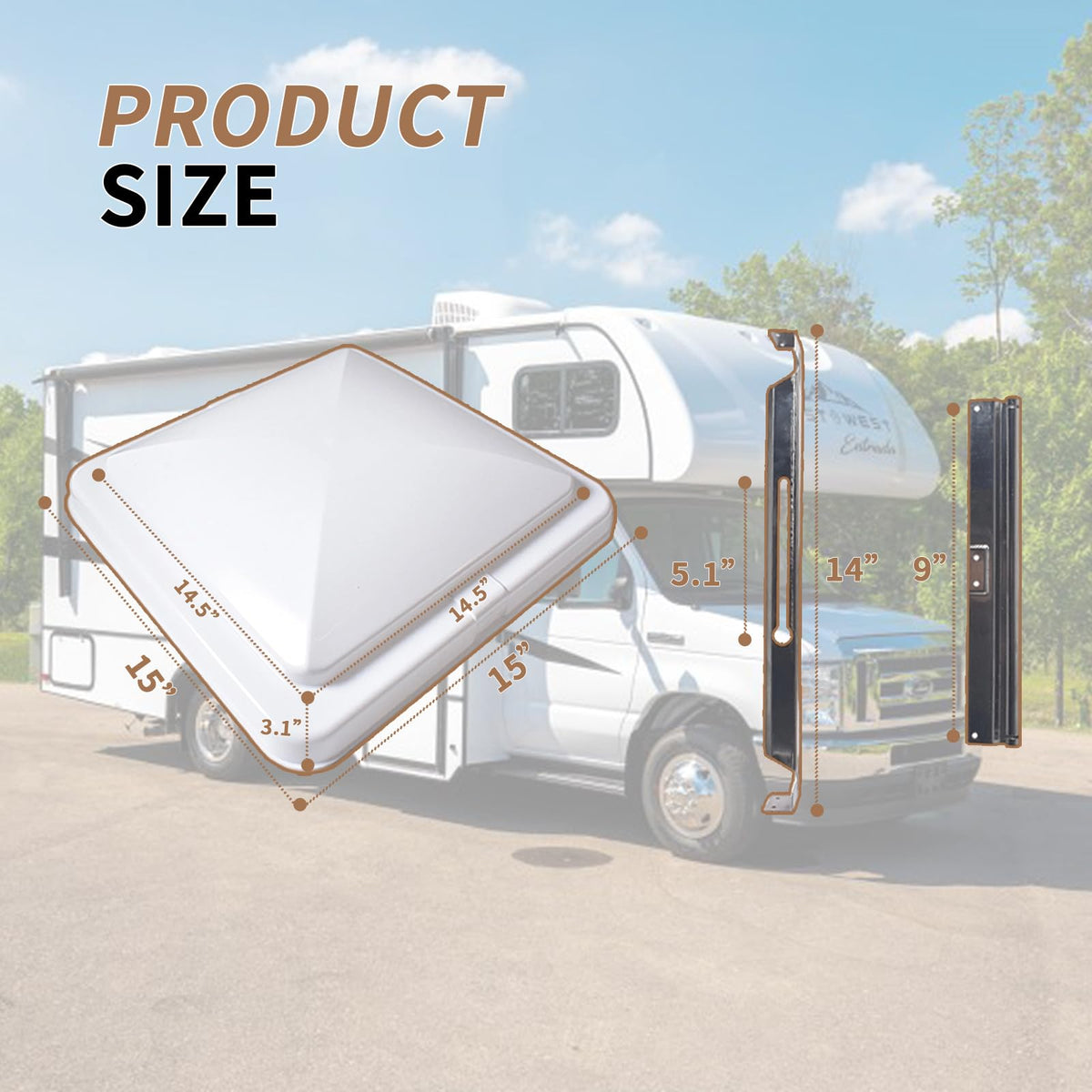 4 Pack 14 x 14 White RV Roof Vent Cover R377