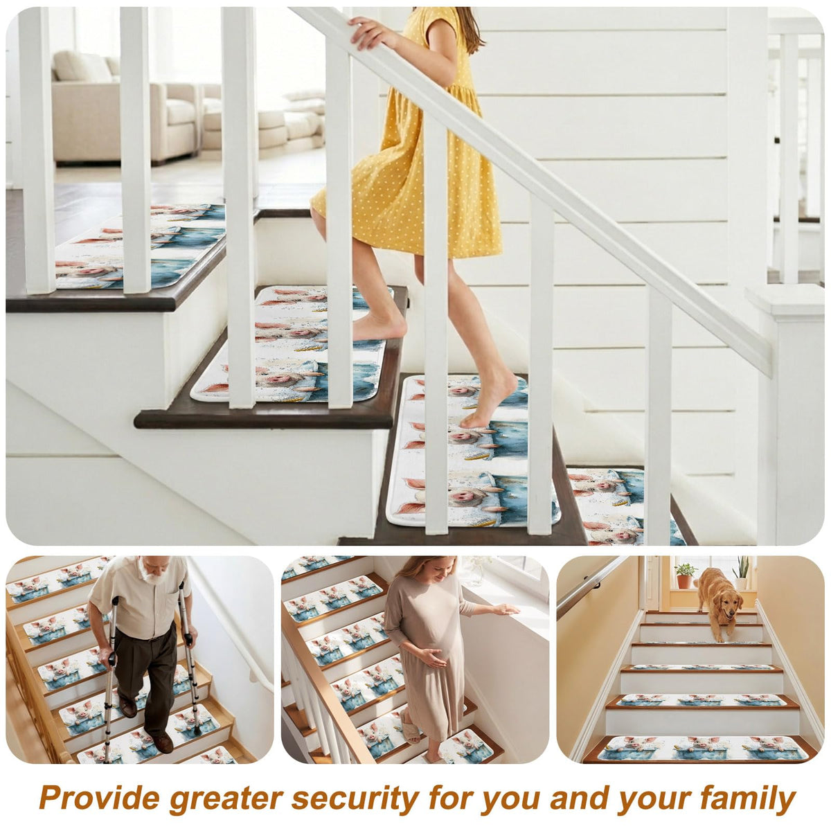 Non Slip Carpet Stair Treads 7 Pack 8"x30" Z754544