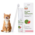 Watermelon Flavor Cat Toothpaste Kit with Finger Brush & Long-Handle Toothbrush W7363