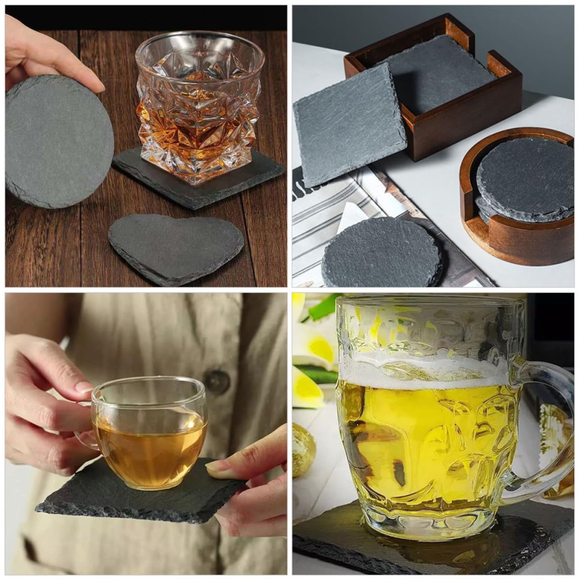Natural Stone Cup Coaster Set 12pcs S454002