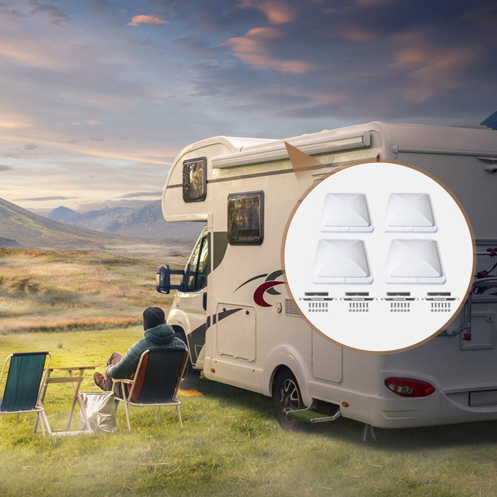 4 Pack 14 x 14 White RV Roof Vent Cover R377
