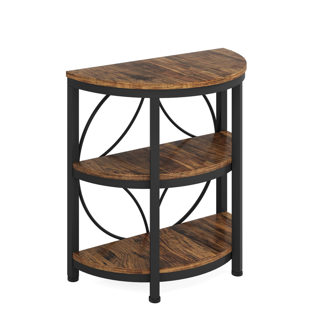 Half Round 3-Tier Metal End Table I49386