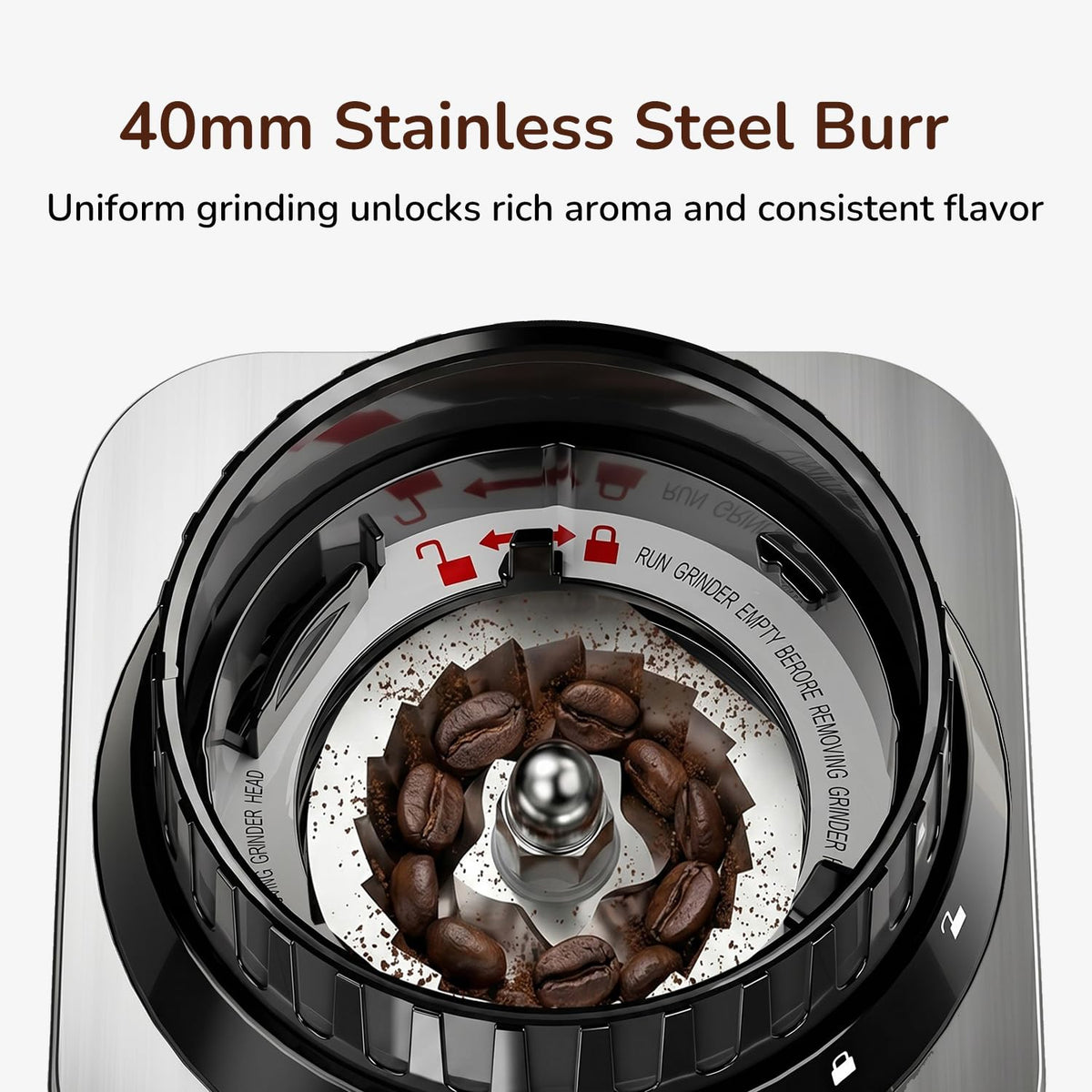 Electric Burr Coffee Grinder, 48 Grind Settings U461779