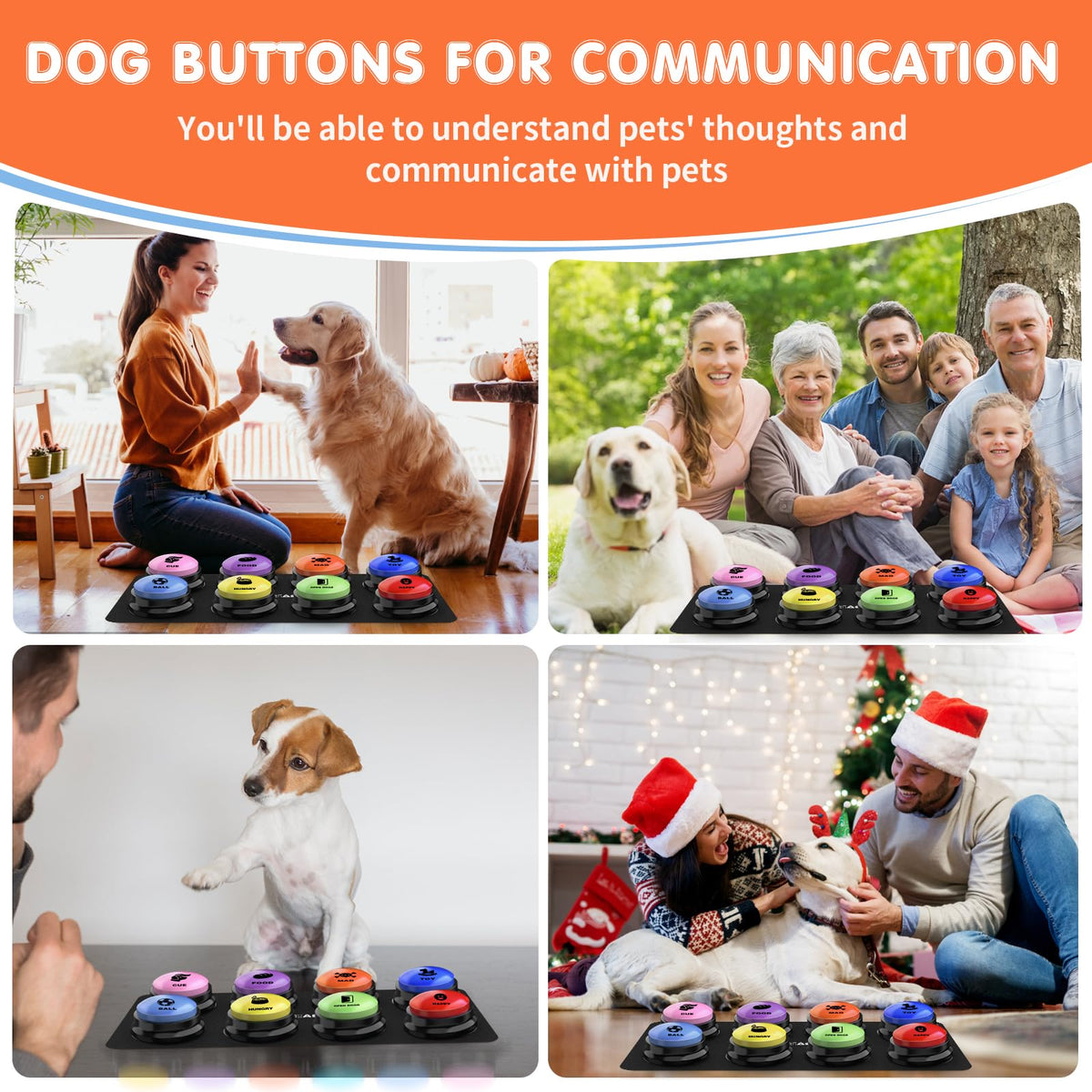 8 Recordable Sound Buttons Dog Training Toy N361