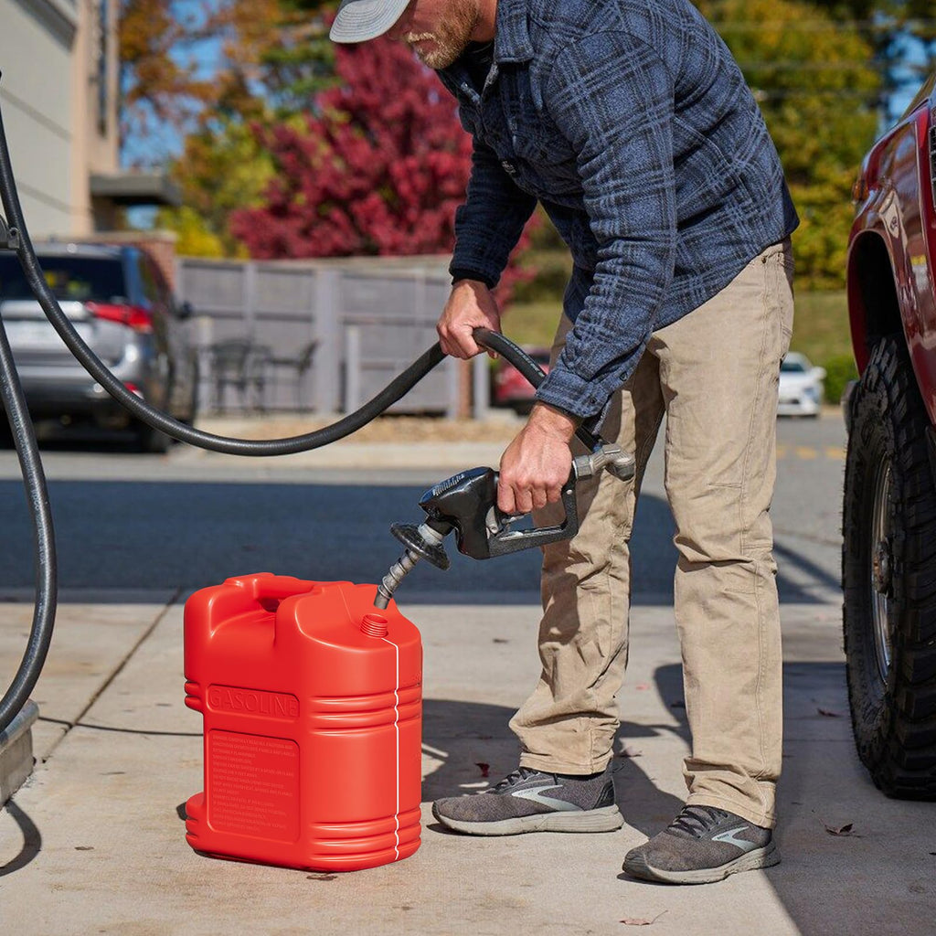 40L Portable Transfer Tank 5 Gal with L-Shaped Handle Red 4PC Z118133
