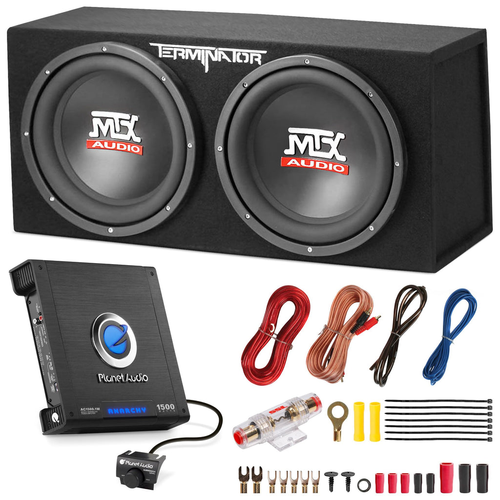 Dual 12" Subwoofers Loaded Enclosure with Amp & Wiring Kit H740181