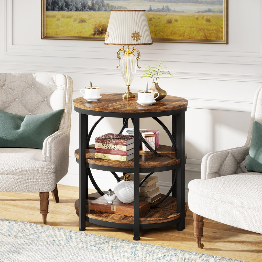 Half Round 3-Tier Metal End Table I49386