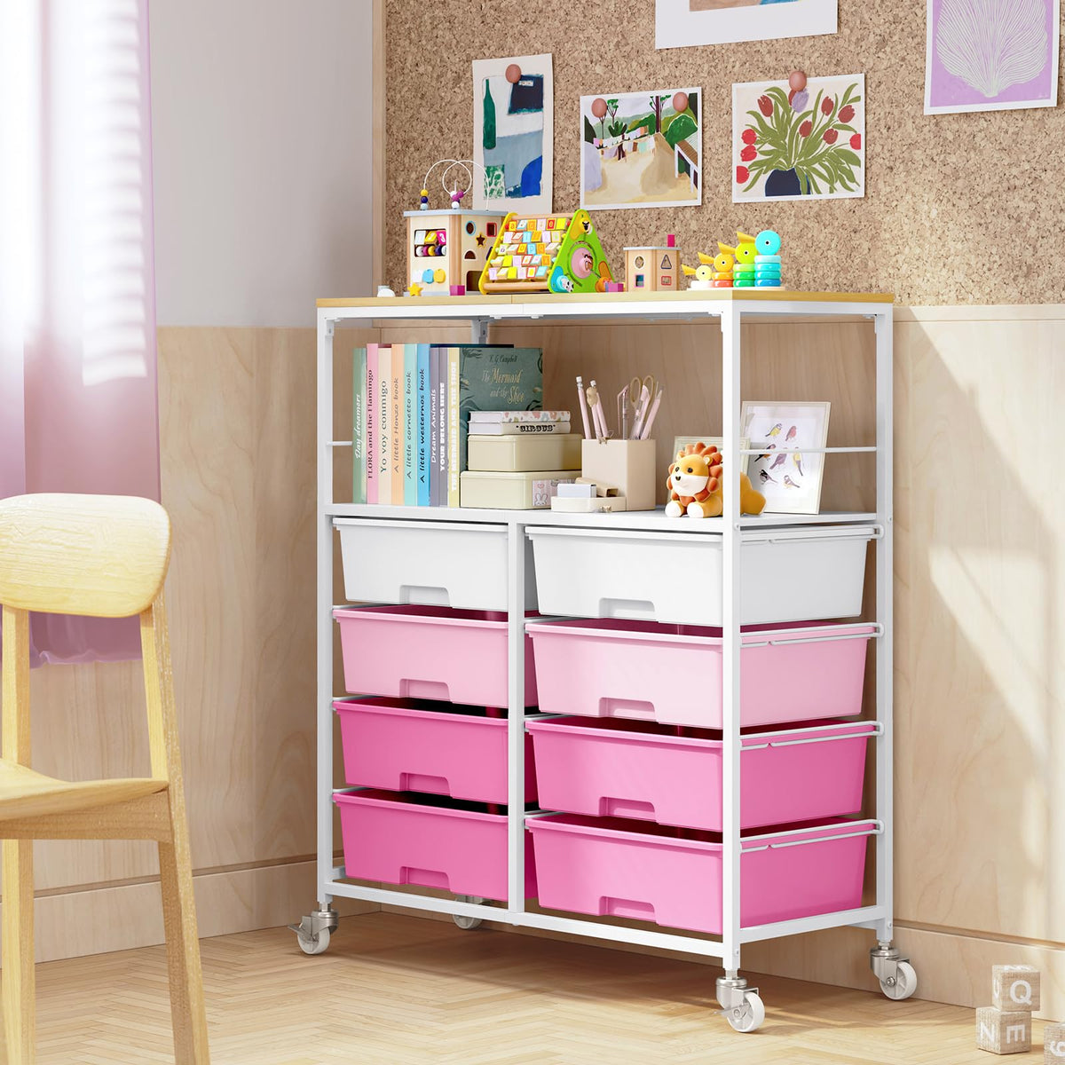 Rolling Storage Cart with 8 Drawers H428