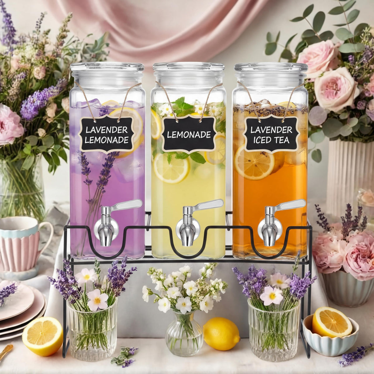 80 oz Glass Drink Dispenser with Stand and Spigot R802