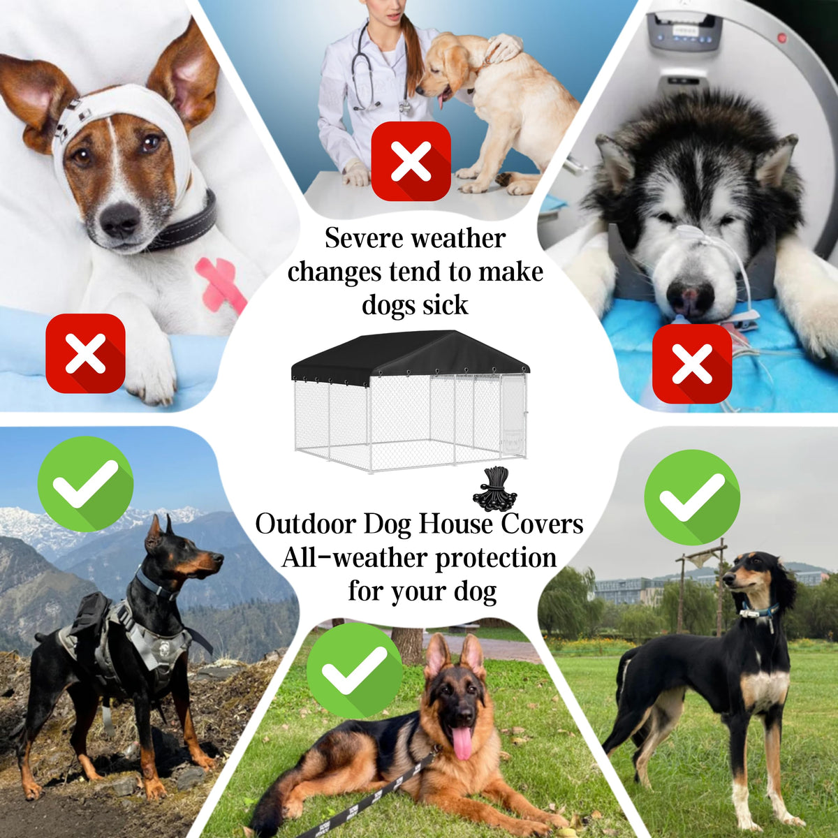 Waterproof Oxford Fabric Outdoor Kennel Cover P8215