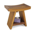 18" Teak Shower Bench with Shelf W14506