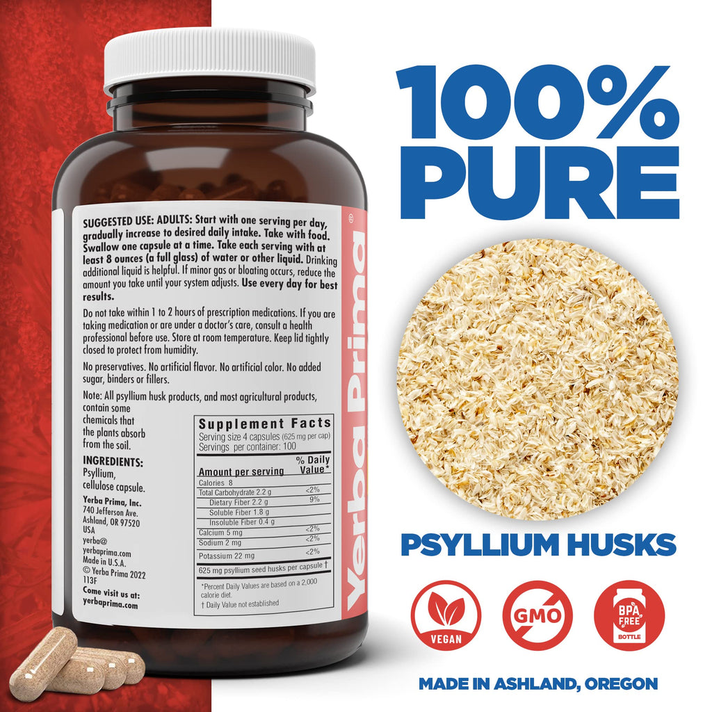 Psyllium Husks Veg Caps, 400 Capsules (625mg) S506052