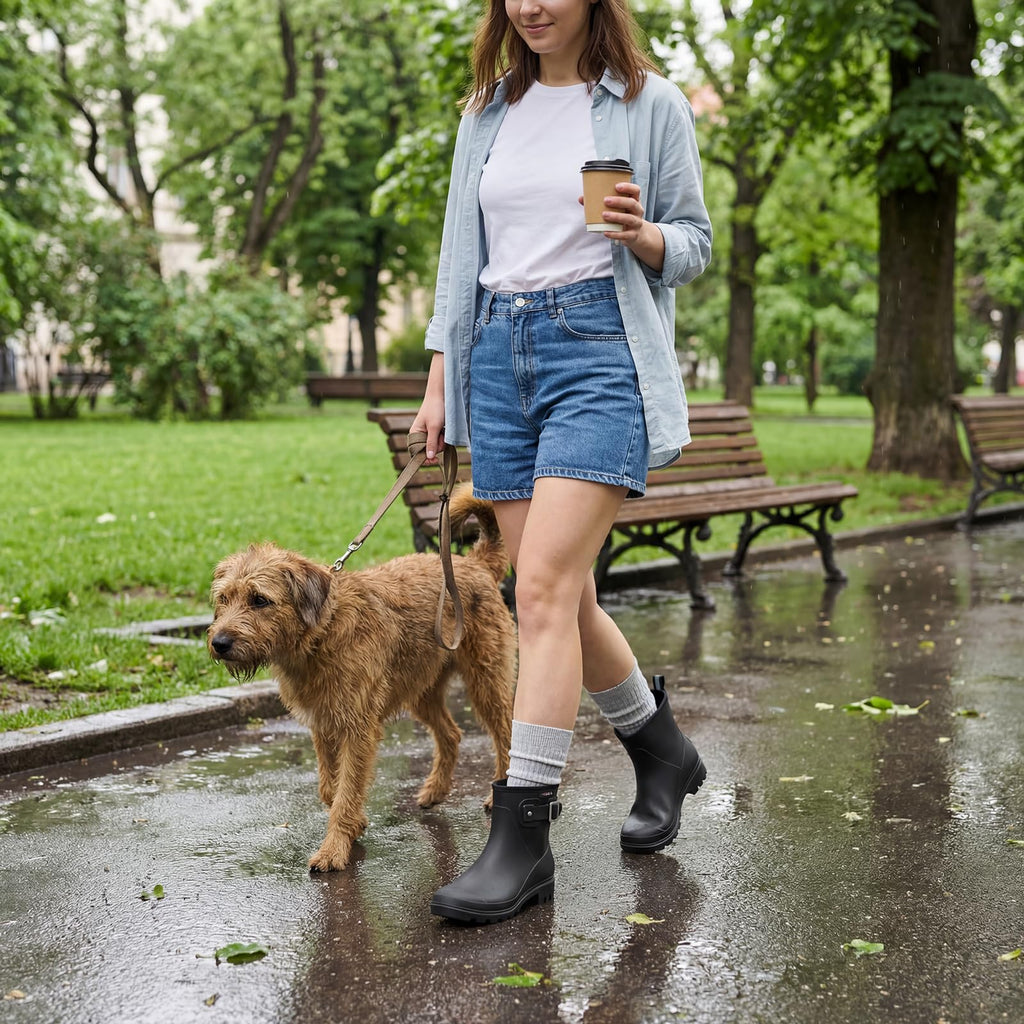Waterproof Short Ankle Rubber Rain Boots Y316890