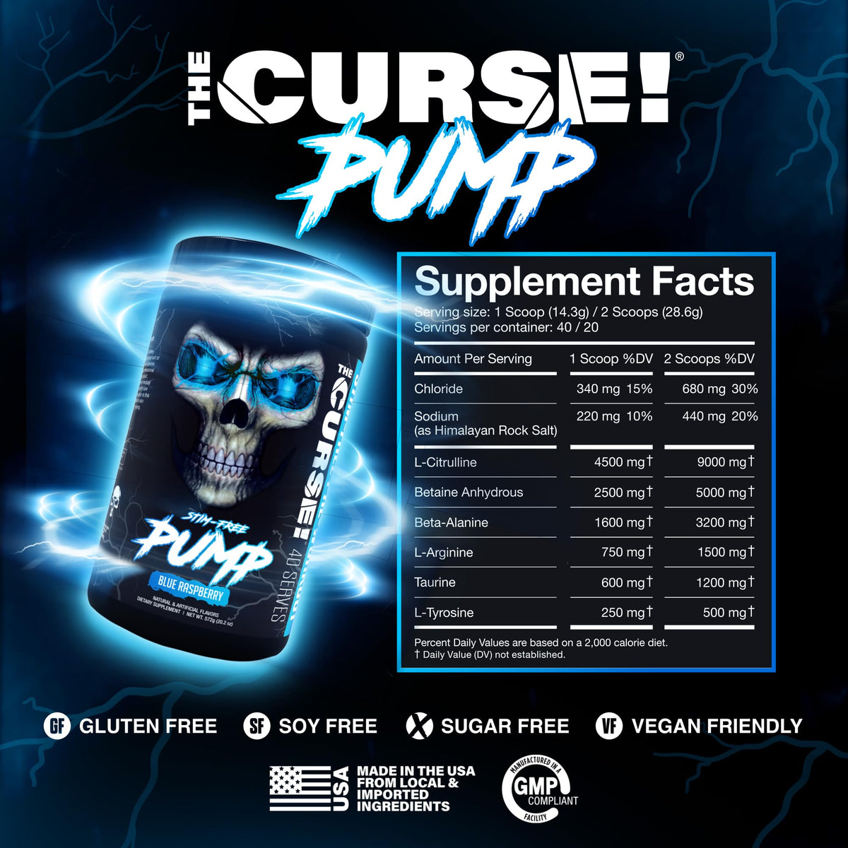 Stim-Free Pre Workout Powder Sour Candy 40 Servings Q430