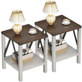 End Table Set of 2 with Storage Shelf V204090