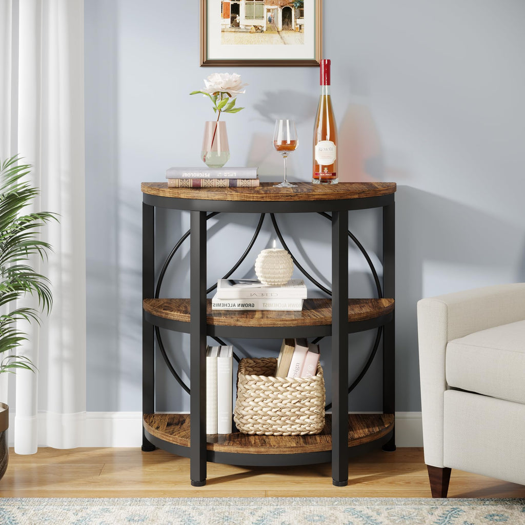 Half Round 3-Tier Metal End Table I49386