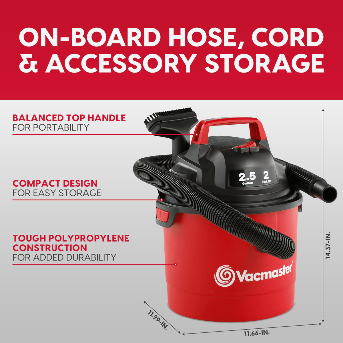 2.5-Gal Wall Mount Wet/Dry Vacuum L325