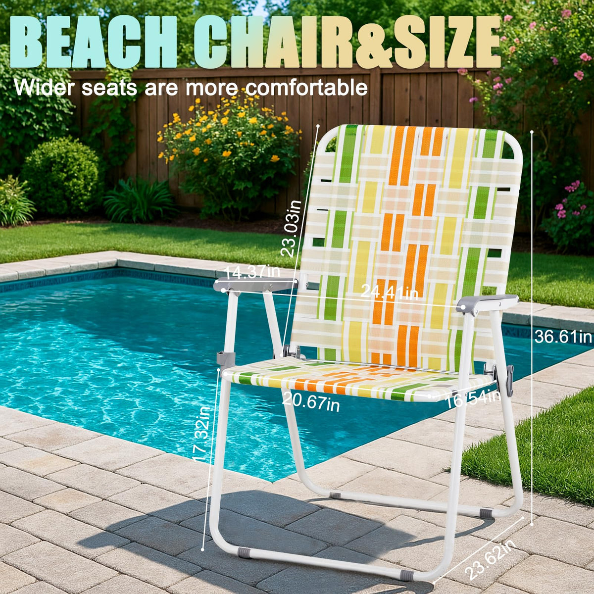 Webbed Lawn Chairs Set of 2 Lightweight X313