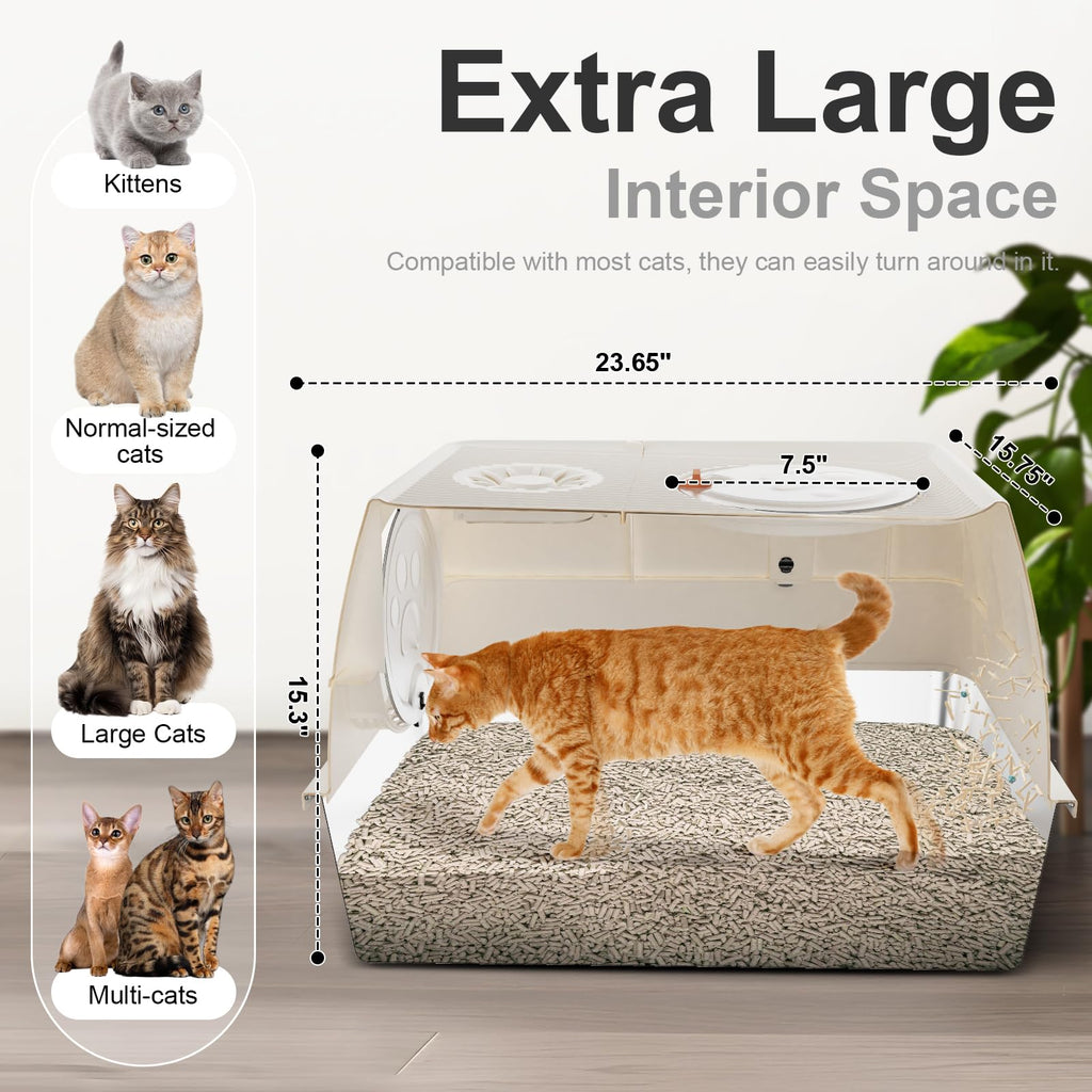 XL Stainless Steel Enclosed Litter Box with Lid Z223048