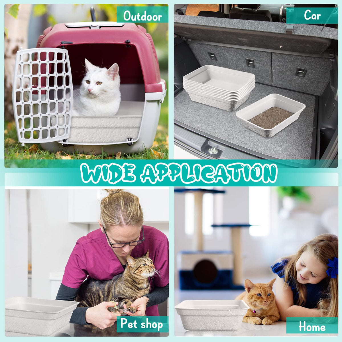 8 Pack Disposable Paper Cat Litter Boxes V893453