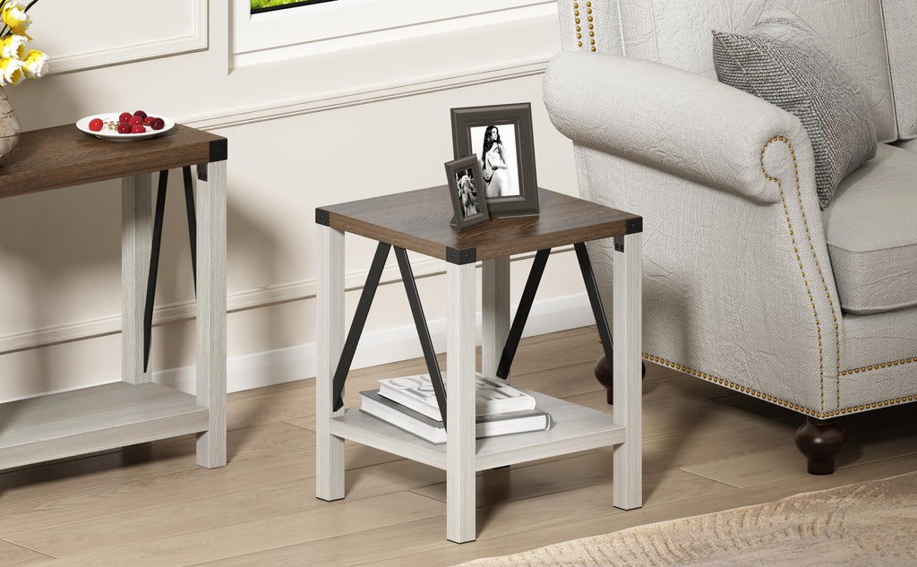 End Table Set of 2 with Storage Shelf V204090