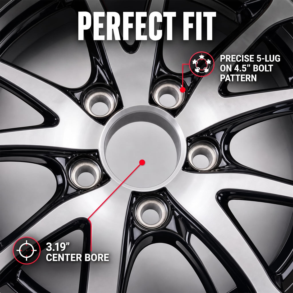 2 Pack Trailer Tire Rim Assembly Black I978811