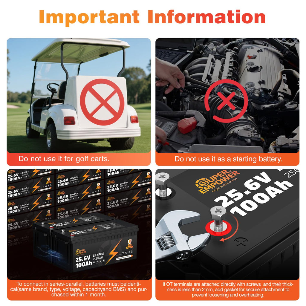 24V 100Ah LiFePO4 Deep Cycle Lithium Battery F5029