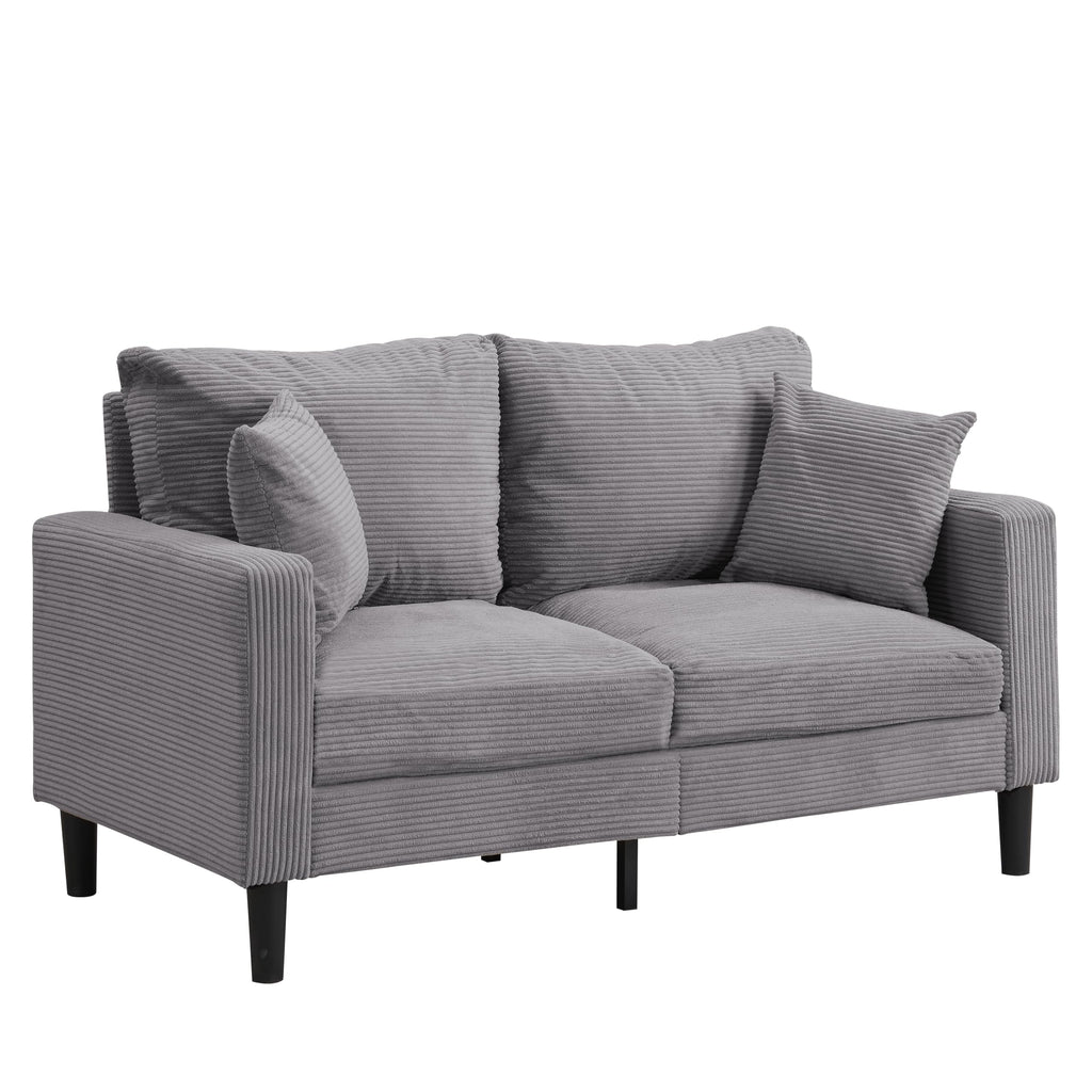 Light Gray Upholstered 2 Seat Loveseat Sofa J536897